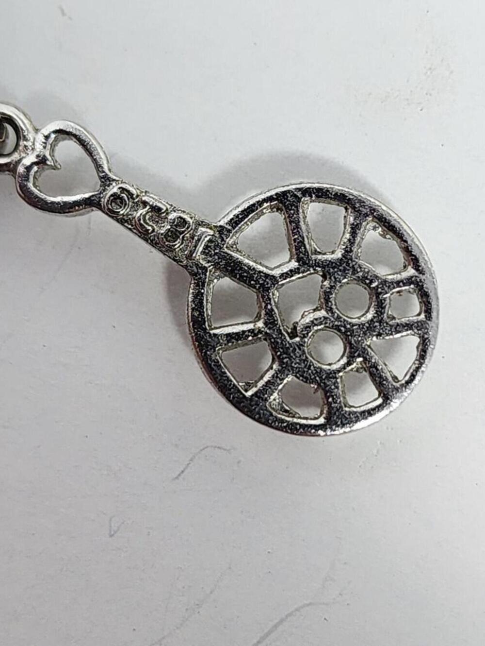 Sterling Silver Heart Pan Antique Vintage Bracelet Charm